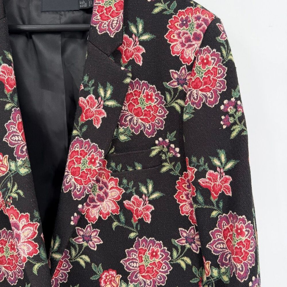 ASOS DESIGN slim suit in floral embroidery with taping Sz 42 - Picture 3 of 12